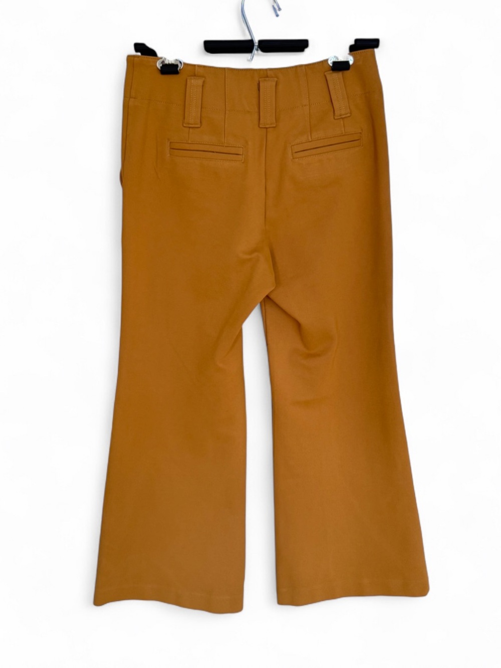 Anthropologie Maeve Naomi Ponte Wide-Leg Flare Pants Camel 2P Hemmed - Picture 3 of 6